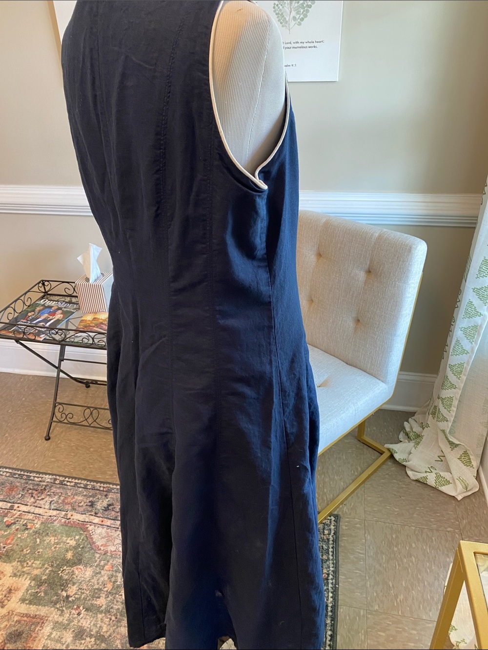 Boden Sleeveless Navy Midi Dress - Picture 4 of 9